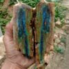 Blue opalized wood